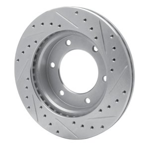 Honda Passport Brake Rotor (1) - Front Left - R1 Concepts - Drilled & Slotted - Silver - `01-`04